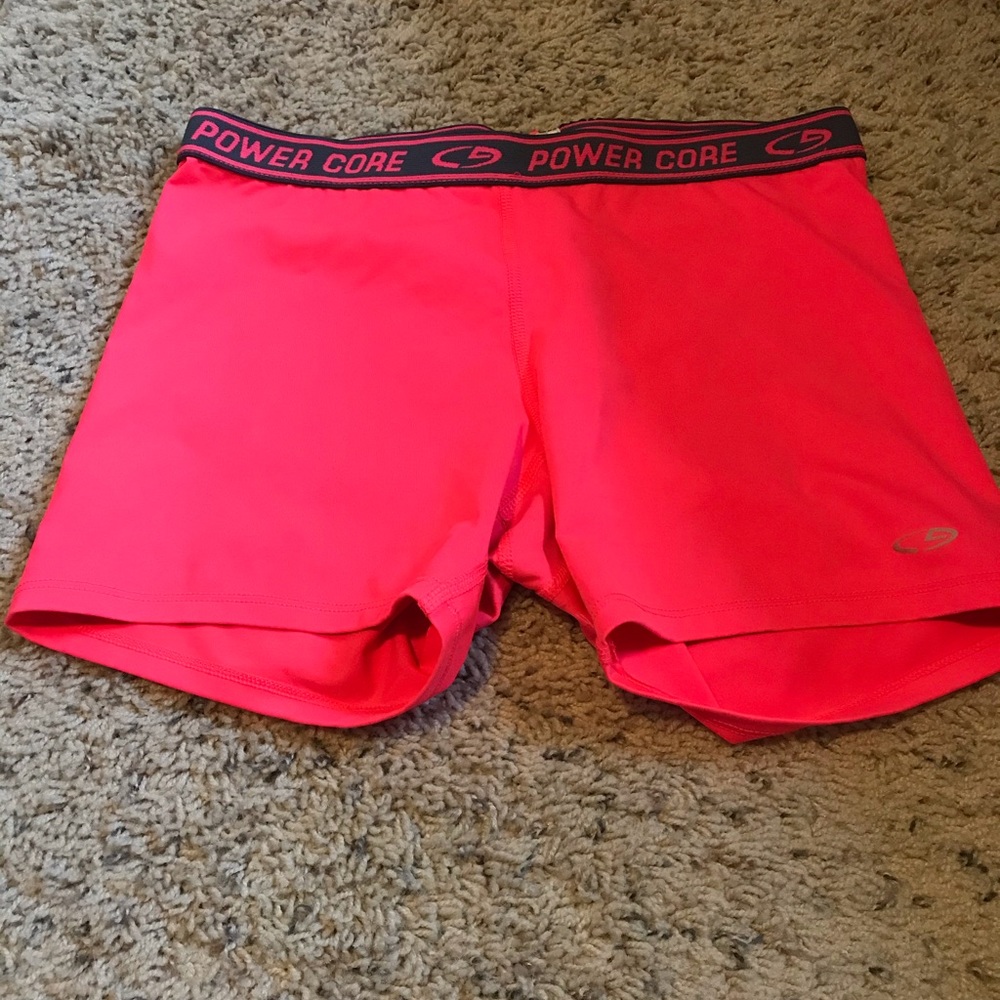 Women’s Neon pink Champion compression shorts
